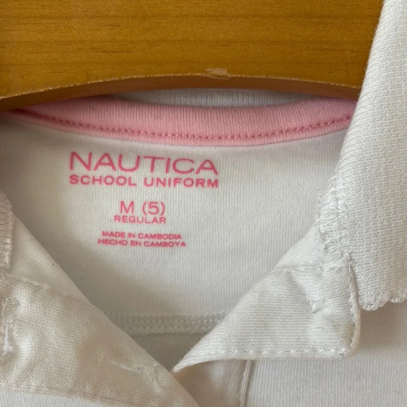 Nautica White Long Sleeve Polo Shirt - Picture 2 of 3